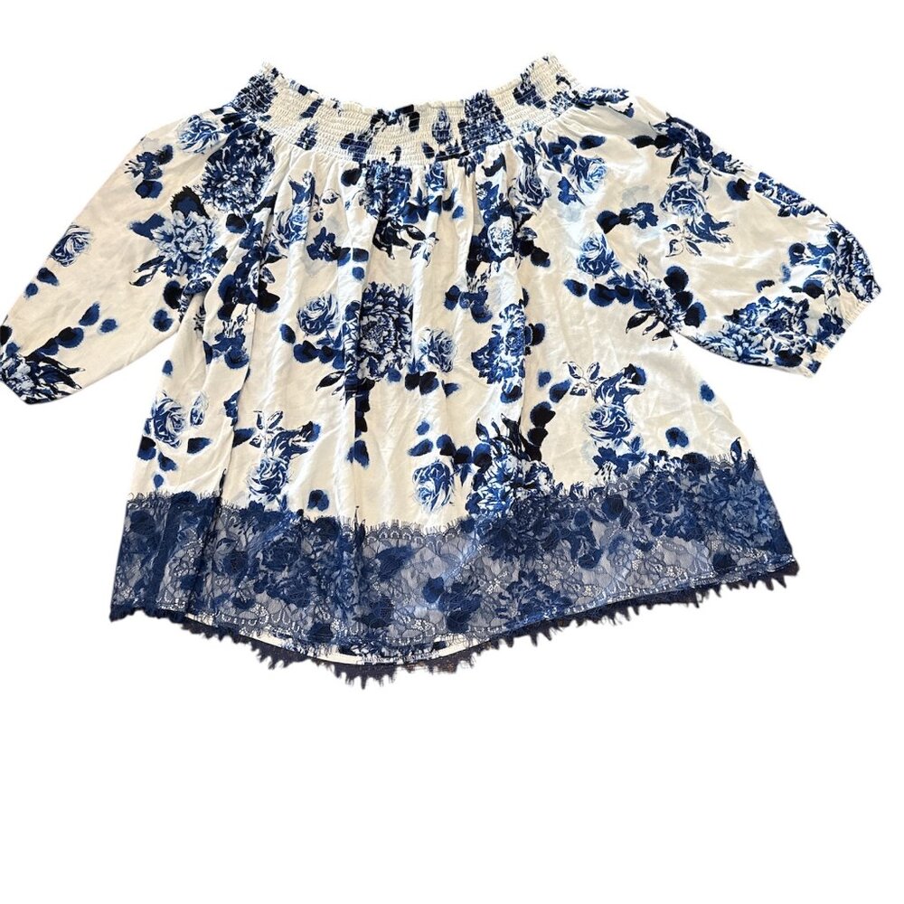 Chelsea & Theodore off the Shoulder Blouse Floral & Lace - Picture 3 of 4